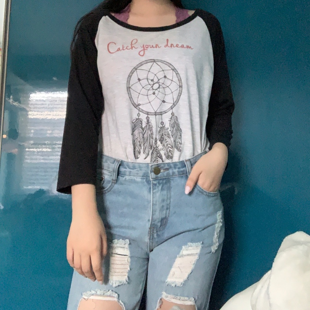 3/4 sleeves catch your dream dreamcatcher shirt